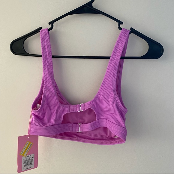 NWT Stoney Clover Lane Swim Top | Purple Bikini Top Tank Scoop Neck| XS - Picture 5 of 6